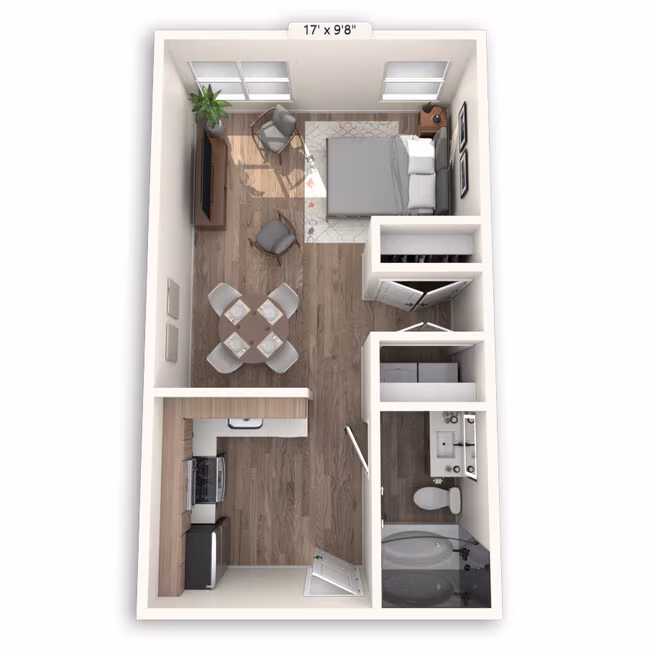 Studio • 1 Bath 1088 floor plan